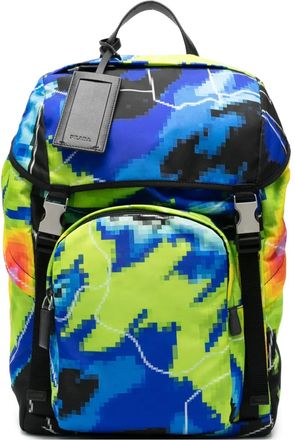 Prada Zaino con stampa - Verde