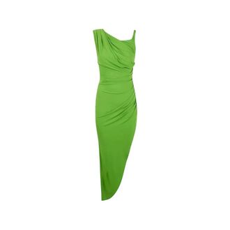 Elisabetta Franchi Crepe Jersey Jurk met Juwelenband - Dames - Feestkleedjes - Groen - M - Tule - Kleedjes