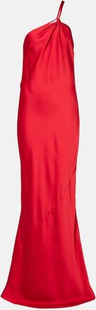 Norma Kamali Abito lungo monospalla in raso