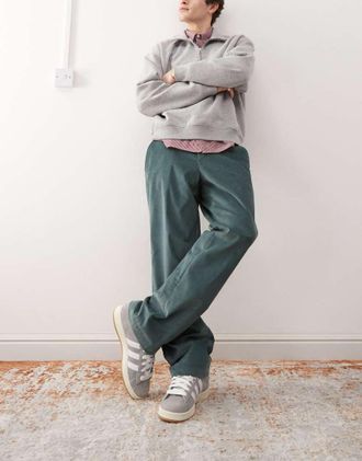 Dickies cord straight leg pants in dark green