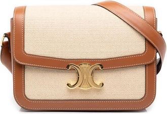 Celine Pre-owned Celine Classique Canvas and Calfskin Triomphe Crossbody Ladies 2FN2MQGWJ8E0GWF0