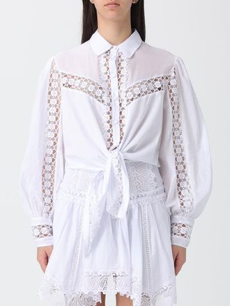 Charo Ruiz Ibiza Devi Cropped Cotton Blend Shirt with Inserts Ibiza
