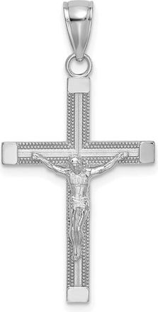 Diamond2Deal 14k Gold Polished Textured Crucifix Charm
