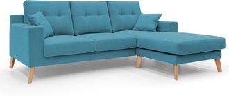Divani.Store Divani.store - Danish Sof&aacute; Rinconero Moderno Reversible De Tela Suave E Impermeable 237 Cm Azul Claro