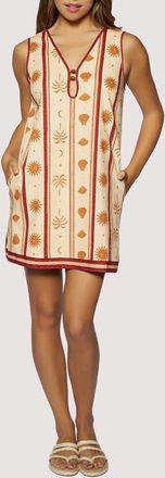 Lost + Wander Coral Faire Keyhole Minidress in Cream Tan Stripe at Nordstrom, Size Medium