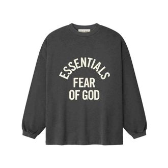 Fear of God Sweatshirts, male, Black, Size: 2XL Campus 90s Long Sleeve Tee