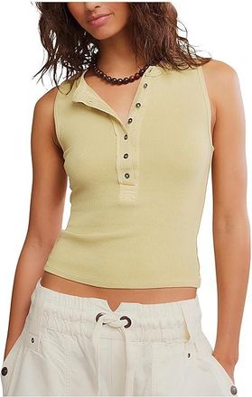 Free People We The Free Jamie Henley Tank Top Womens Clothing Sicilian Yellow : LG (Womens 12-14), Cotton/Elastane