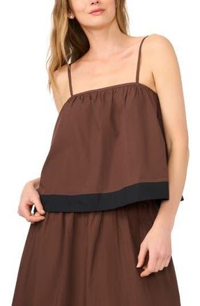 Parker Embroidered Hem Cotton Camisole in Shaved Chocolate at Nordstrom Rack, Size X-Large