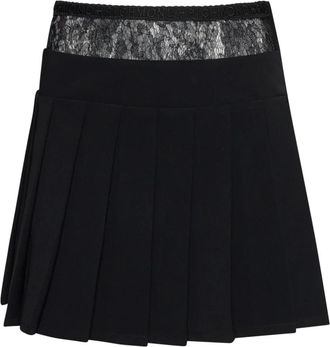 John Richmond Gonna corta plissettata con fascia decorativa - Dames - Korte rokken - Zwart - S - Rokken