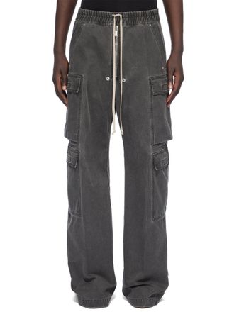 Rick Owens Double Cargo Wide-Leg Trousers with Vintage Finish