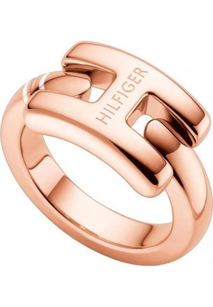 Tommy Hilfiger Womens 2700455E Ladies Ring - Rose Gold Stainless Steel - One Size