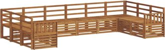 vidaXL Conjunto De Sof&aacute;s De Exterior 10 Uds. Natural Vidaxl