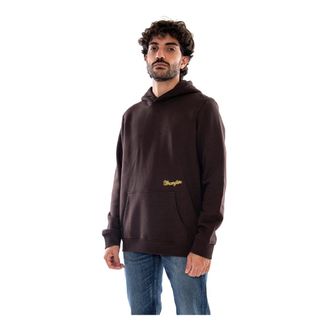 Wrangler Felpa con cappuccio Relaxed Embroidery - - Sweatshirts & Hoodies - Uomo - Marrone - S