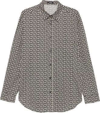 Balmain Monogram-print Button-down Shirt