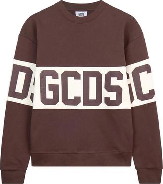GCDS Logo-intarsia Crew-neck Sweatshirt