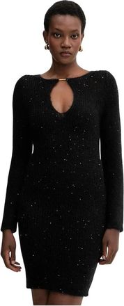 Liviana Conti Sequin Mini Jurk - Dames - Feestkleedjes - Zwart - M - Wol - Kleedjes