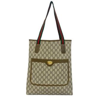 Gucci Pre-owned Tote Bags, female, Brown, Size: ONE SIZE Pre-owned Leather PVC Tote Bag