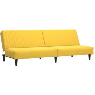 vidaXL Sof&aacute; Cama De 2 Plazas Terciopelo Amarillo Vidaxl