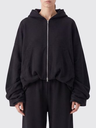 Dries Van Noten Oversized Cotton Hoodie with Zip and Balloon Sleeves