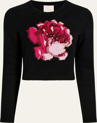 Cinq &agrave; Sept Issa Heritage Rose Cropped Sweater