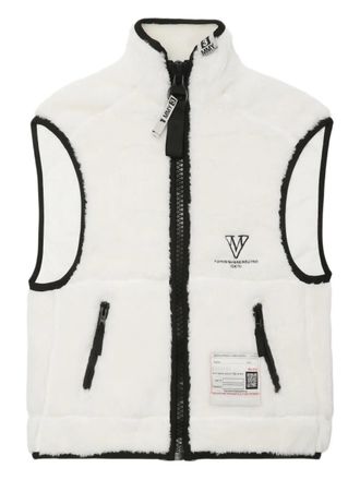 Miharayasuhiro logo-embroidered gilet - White