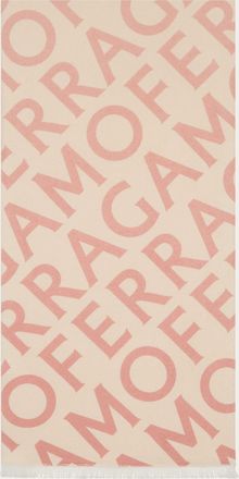 Ferragamo Women Double scarf with lettering Pink