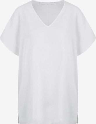 Herzen&rsquo;s Angelegenheit Weites T-Shirt aus Seide mit V-Ausschnitt