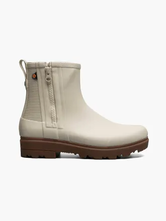 Bogs Womens Holly Rain Zip Boot In Oatmeal