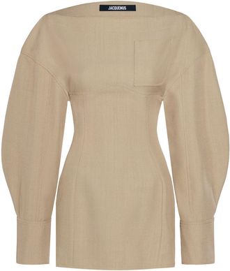 Jacquemus Le robe chemise Casaco dress - women - Virgin Wool/Polyester - 38 - Neutrals