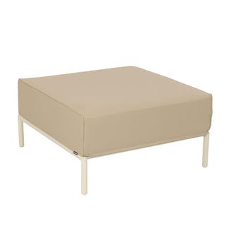 Oviala Otomana para muebles modulares de jard&iacute;n en tela beige