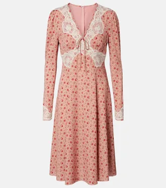 Dolce & Gabbana Floral silk-blend midi dress