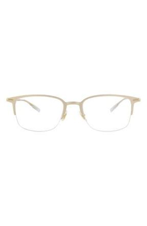 Montblanc 52mm Half Rim Optical Glasses in Gold Gold Transparent at Nordstrom Rack