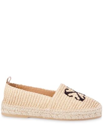 Off-white Arrow raffia espadrilles - women - Cotton/Jute/Rubber/Polyamide/Leather - 36 - Neutrals