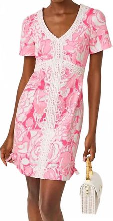 Lilly Pulitzer Evita Short Sleeve Stretch Shift Dress In Confetti Pink