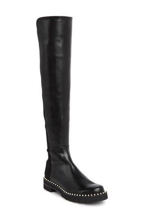 Stuart Weitzman 5050 Faux Pearl Tall Boot in Black at Nordstrom Rack