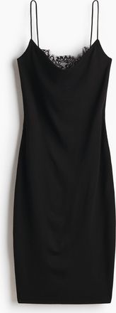 H&M Kleid mit Spitzenborte - Schwarz
