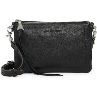 Aim&eacute;e Madrid Leather Crossbody Bag in Black With Silver at Nordstrom Rack