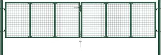 vidaXL Vidaxl - Cancello da Giardino a Rete in Acciaio 390x75 cm Verde