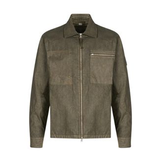 C.P. Company Cotton Zipped Lens Overshirt - male - C.P. Company - Light Jackets - Green - 2XL - Jackets