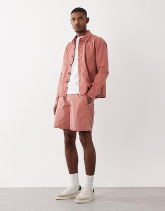 Farah Swinton - Pantaloncini rossi con cuciture a contrasto e coulisse in coordinato-Rosso