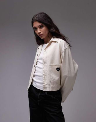 Carhartt Work in Progress Drewe - Giacca bianca con logo a cuore-Bianco