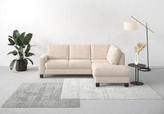 HOME AFFAIRE Ecksofa »Summer L-Form« mit Ottomane, mit oder ohne Bettfunktion und Bettkasten, Cord-Bezug