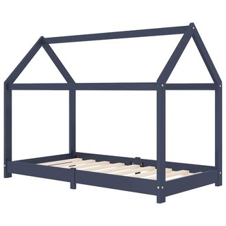 vidaXL Vidaxl - Estructura De Cama Infantil Madera Maciza Pino Gris 70x140 Cm