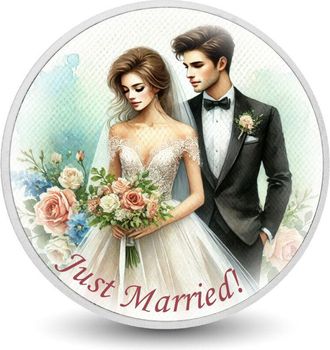 OEM Reci&eacute;n Casados - Elegancia Atemporal - Moneda De Plata De 1 Oz