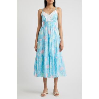 Lilly Pulitzer Zanna Shell Print Midi Sundress in Capri Blue Shelden at Nordstrom, Size 10
