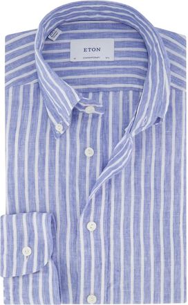 Eton Overhemden, Heren, Blauw, L, Blauw zakelijk overhemd