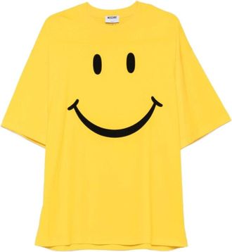 Moschino Smiley Face T-Shirt - Heren - T-shirts - Geel - XS - Katoen - Tops