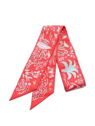Hermès 2021 Isola Primavera ribbon silk scarf - women - Silk - One Size - Red