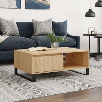 vidaXL Mesa De Centro Madera De Ingenier&iacute;a Roble Sonoma 90x60x35 Cm Vidaxl