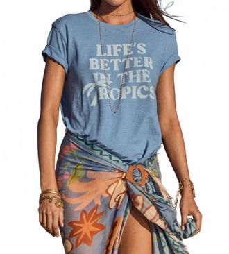 SPELL Lifes Better Tee In Vintage Blue